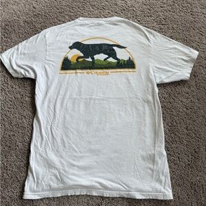 Columbia PHG White Tee with Retriever Dog Graphic